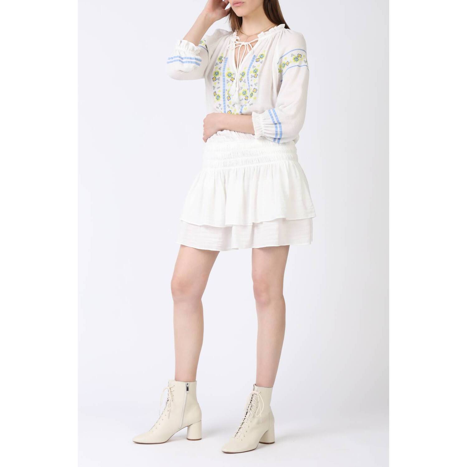 New Current Air Drop Waist Dress In White